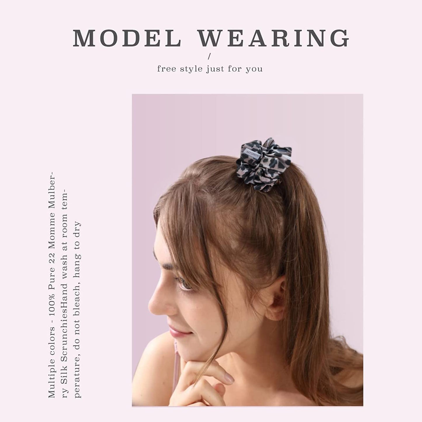 MTSNOO Mulberry Silk Scrunchies for Sleep: 3 Pack Mini Scrunchies with Elastic Band for Curly Hair - 100% Pure 22 Momme Silk Hai