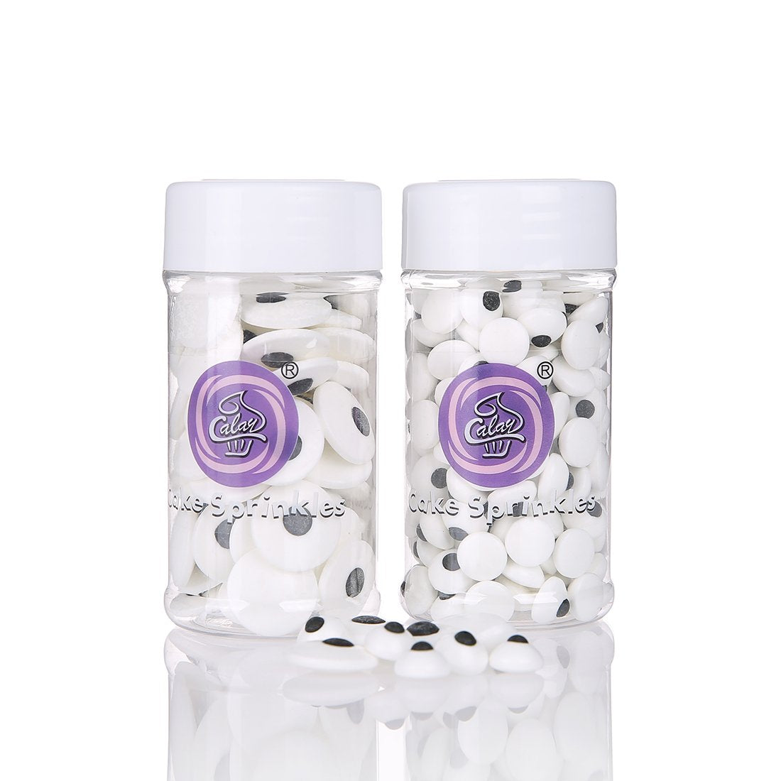 GEORLD Halloween Eyeballs Sprinkles 2 Bottle Candy Edible Eyeballs Eyes Cake Cupcake Toppers Cookie Dessert Decorations,6.9 Ounc