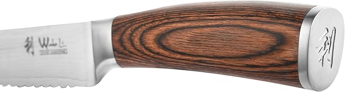 Wakoli EDIB Damascus Bread Knife – 9.1-Inch Long Serrated Blade | Japanese Style Kitchen Knife Made from 67-Layer Damascus Steel with VG10 Core | Ergonomic Pakkawood Handle | Premium Knife in Gift Box