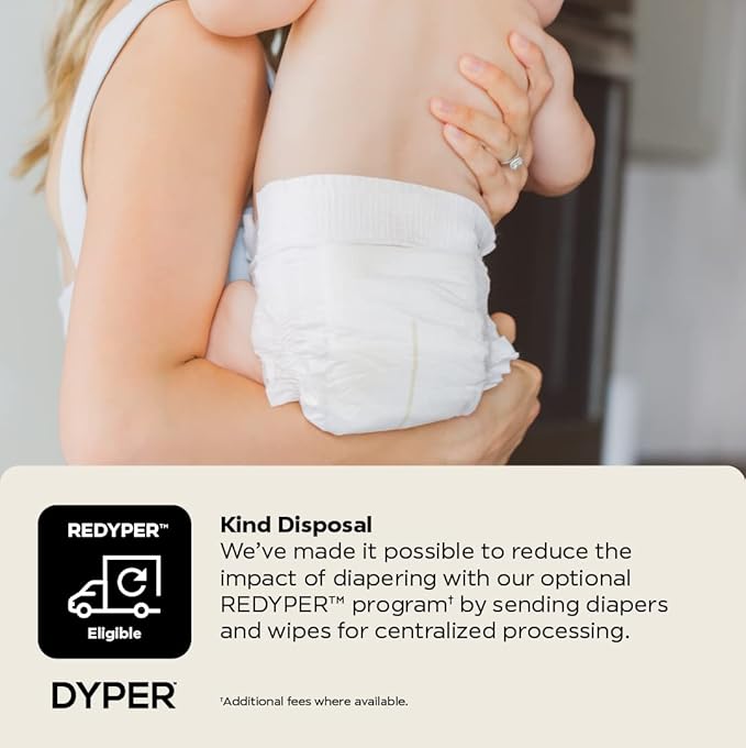DYPER Newborn Diapers (204 Count) – Plant-Based, Hypoallergenic, Fragrance Free & Ultra Absorbent Baby Diapers for Daytime and Overnight Skin Protection, Monthly Pack Diapers Newborn