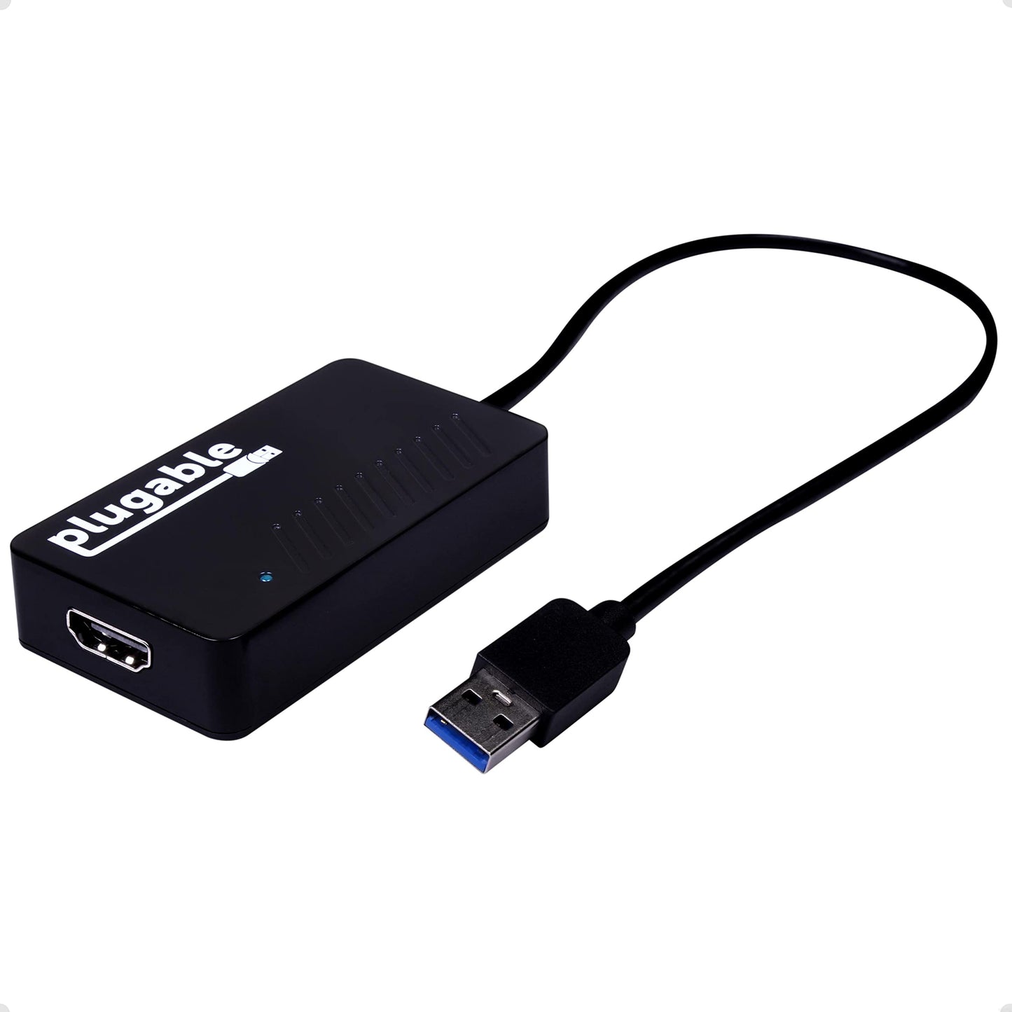 Plugable USB 3.0 to HDMI 4K DisplayLink Video Graphics Adapter for Multiple Monitors up to 3840x2160 Supports Windows Mac and ChromeOS-New