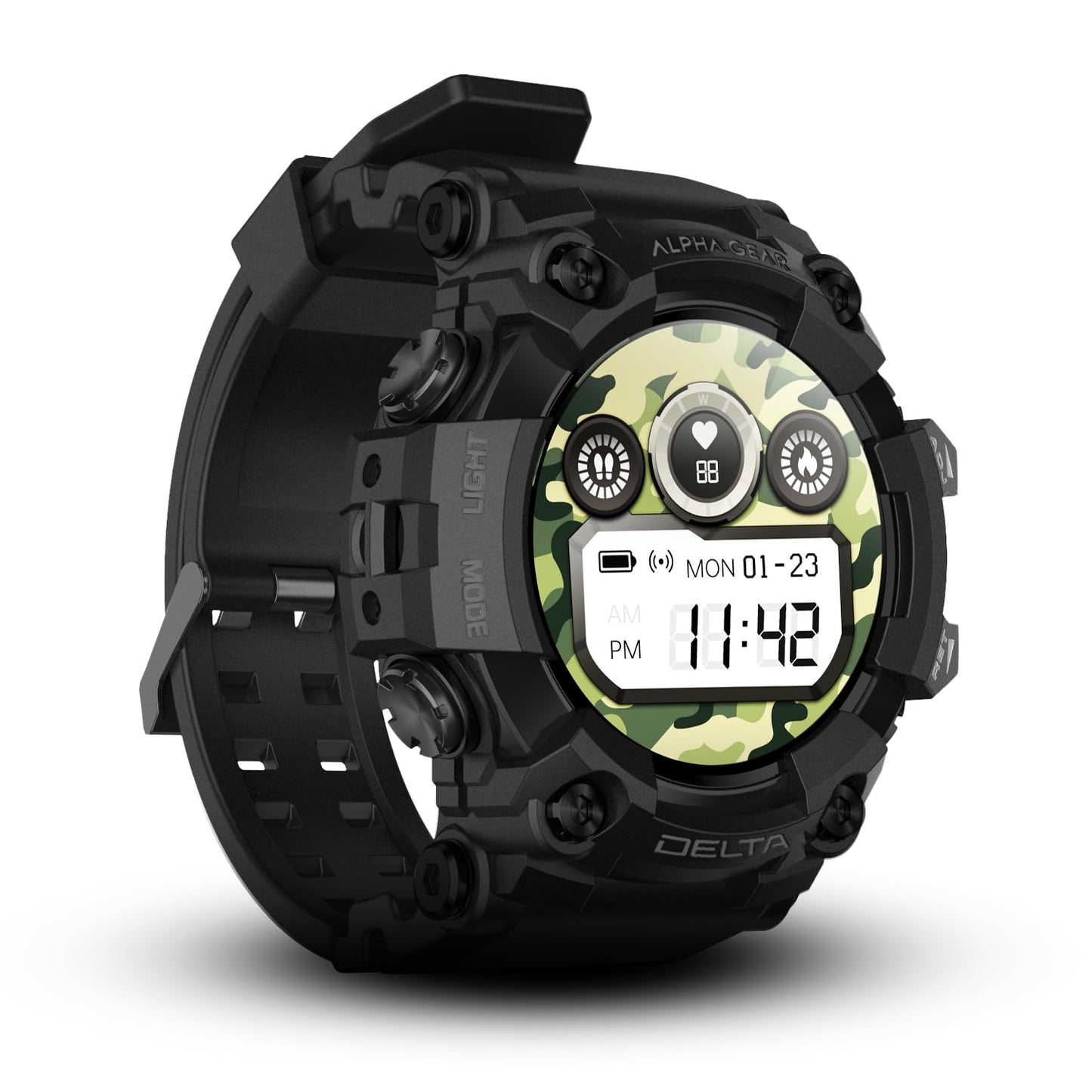 Alphagear Delta Smartwatch For Men, Military Smart Watch, Sports Fitness Tracker Watch With 1.45 Hd Screen, 14 Days Battery, Fo