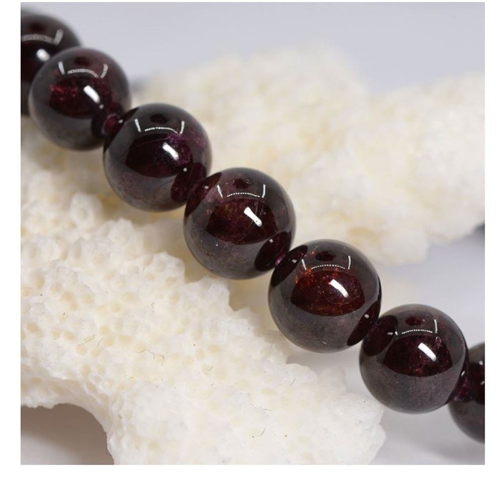Adabele Real Natural Garnet Gemstone Beaded Bracelet 7 inch Stretch Chakra Healing Crystal Stone Jewelry Women Mom Gift (Unisex)