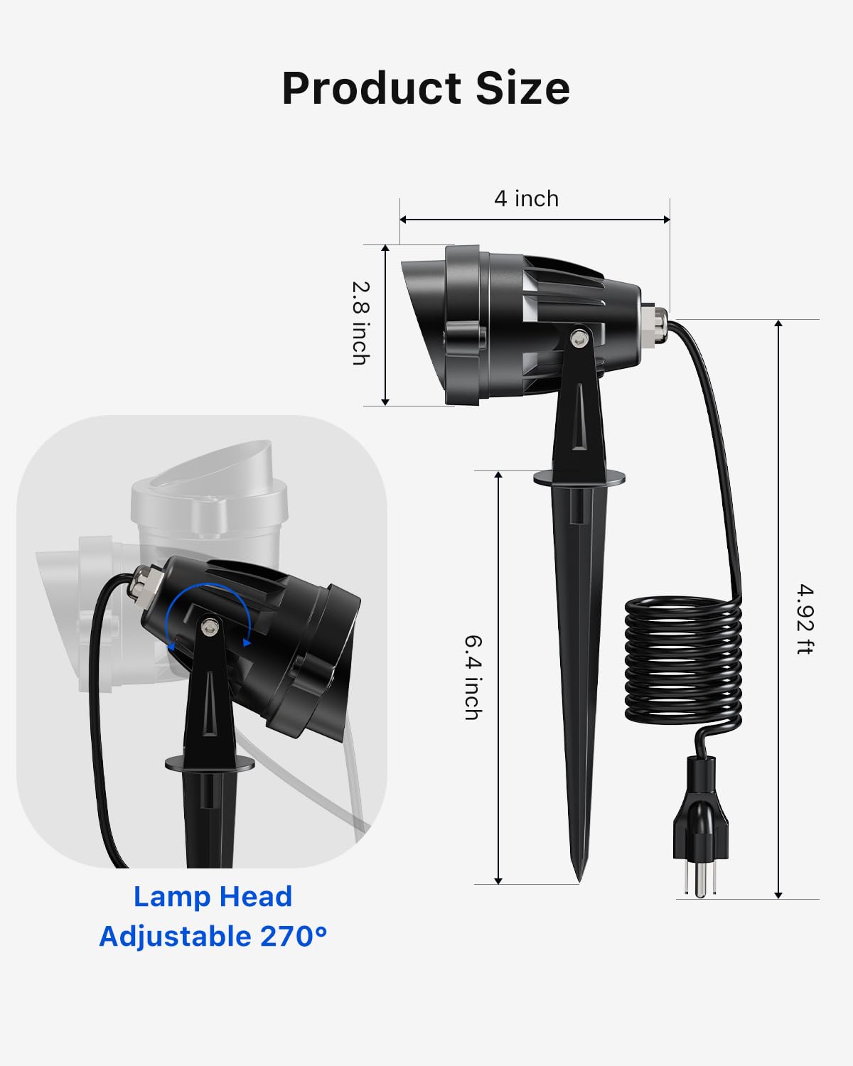 4 Pack Halloween Uv Landscape Spotlights For Outdoor Front Yard Waterproof Wired 120V Blacklight Spot Lights For Skeleton Pumpkin Ghost Tree Purple Ambiance Lighting For Porch House Wall Lawn