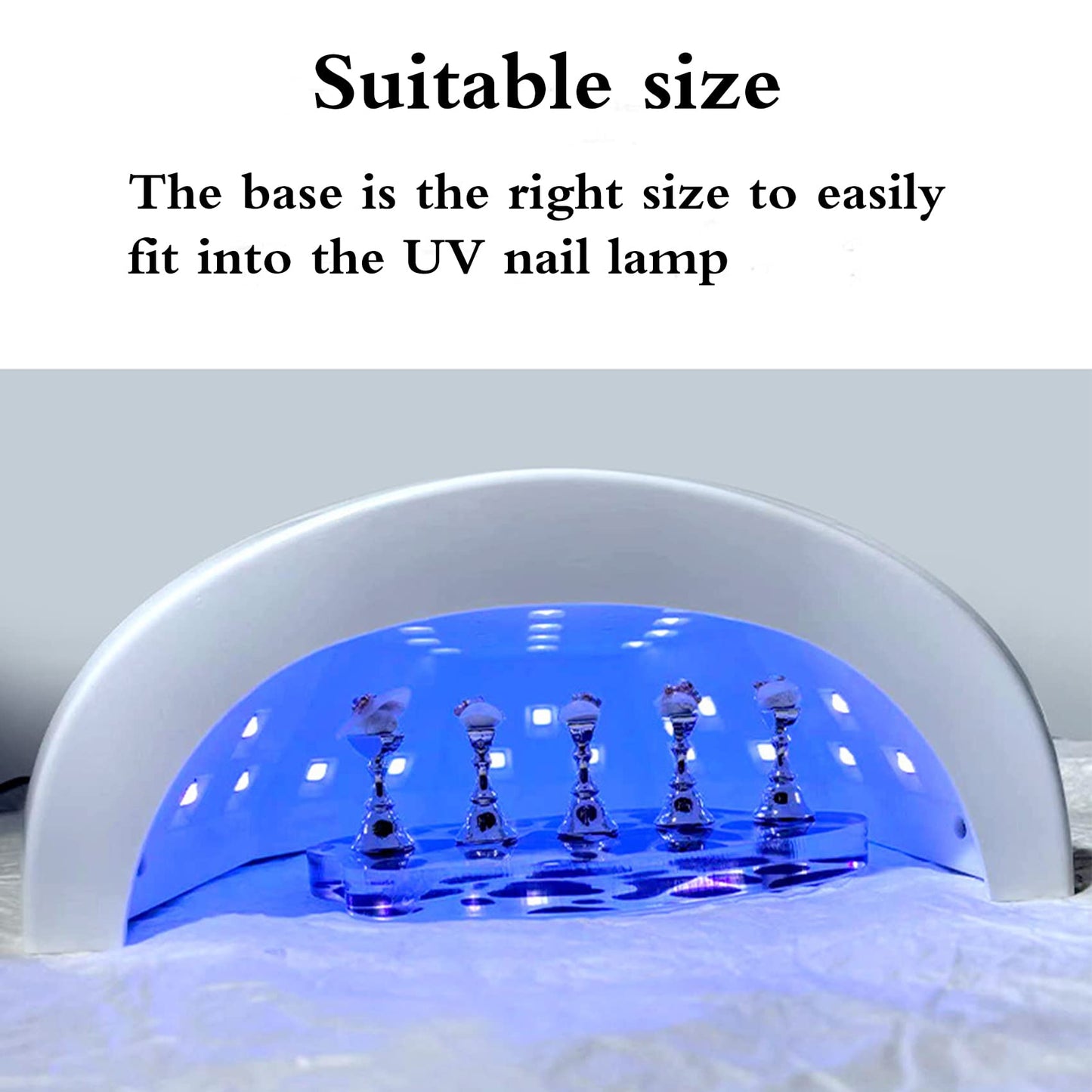 2Set Acrylic Nail Stands with 42pcs Reusable Putty Metal Nail Holder for Painting Nail Display Stand Nail Hand Practice Nail Tip