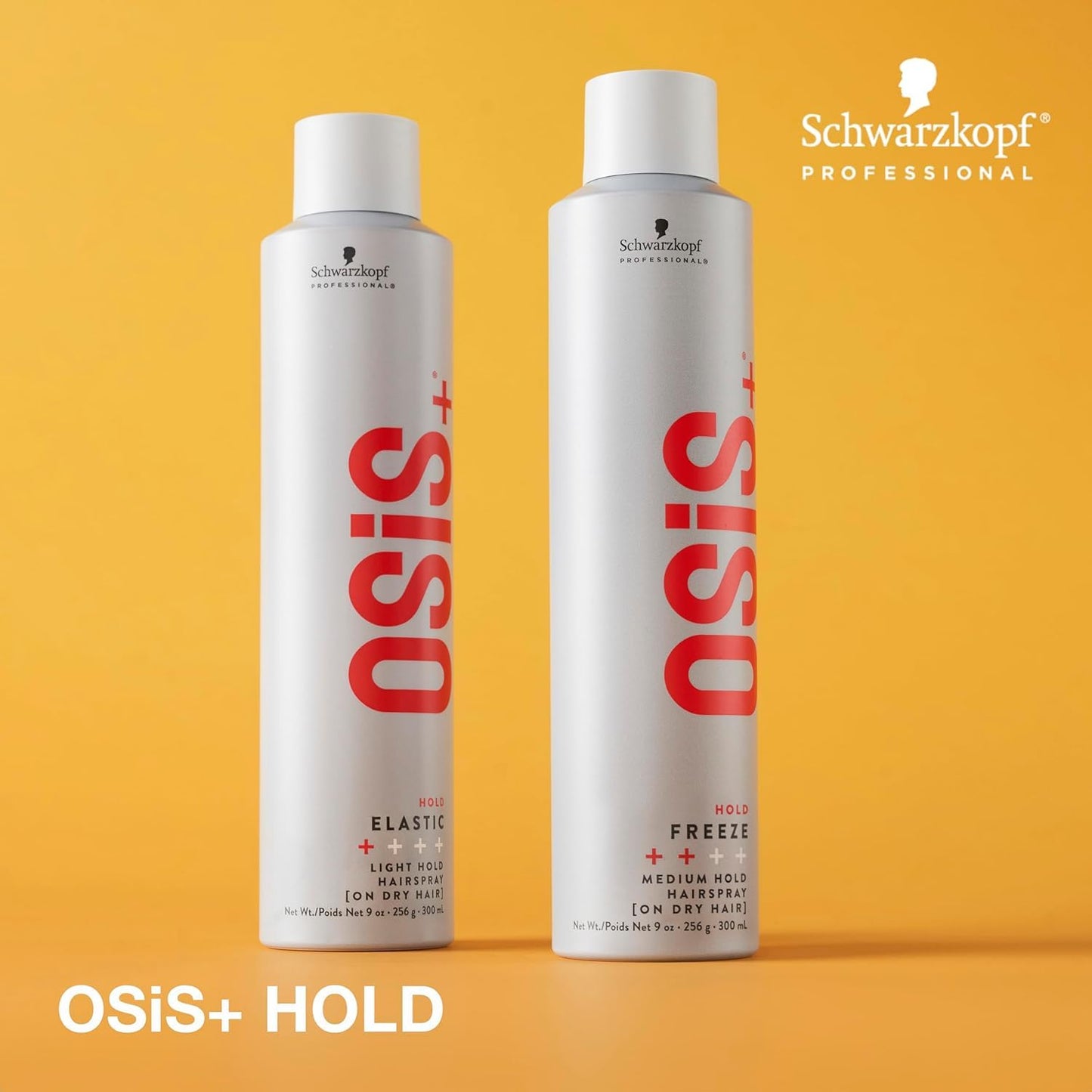 OSiS+ Elastic Light Hold Hairspray, 9 oz (2 Pack) | Heat Protection and Shine | All Hair Types