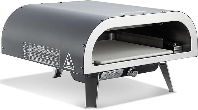 VEVOR Propane Outdoor Pizza Oven, 12 Inch Gas Pizza Maker, Portable Pizza Cooker with Thickened Pizza-Stone, Carry Bag, 3 Layers Pizza-Oven for Outside Backyard Patio Camping, Black