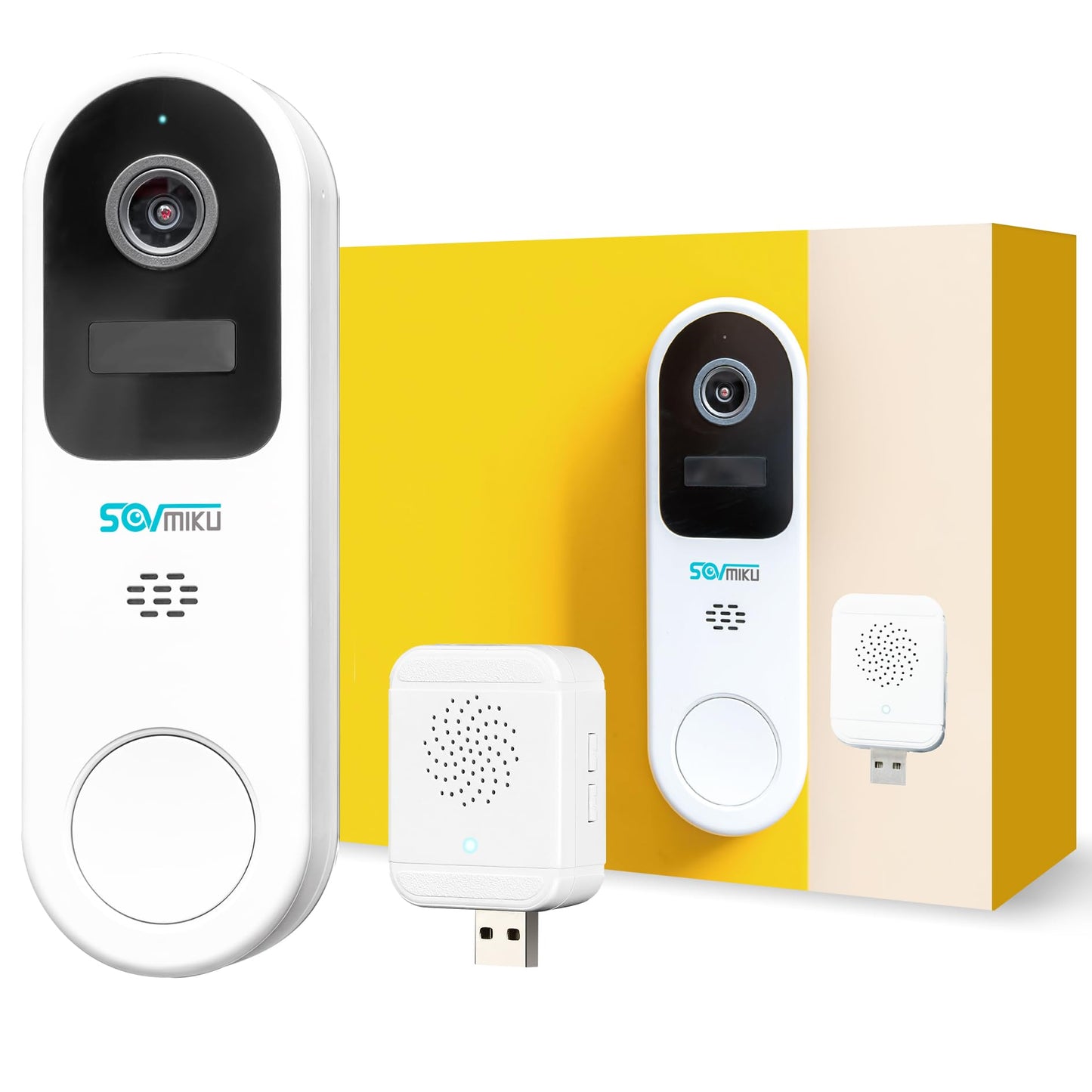 Vicohome DB3 2K Smart Video Doorbell with Chime, Home Security Battery Camera Wireless, Audible Alarm, Easy to Setup, Human Dete