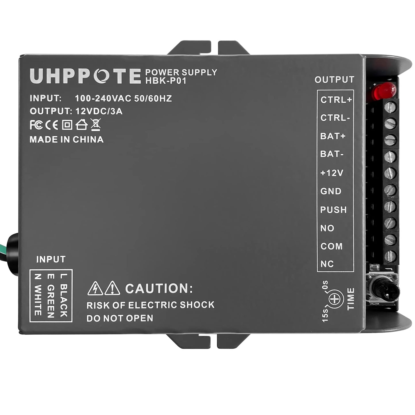 UHPPOTE Access Control Power Supply 12V for Door Electric Lock Intercom Camera Doorbell (Input:110-240VAC Output:12VDC)