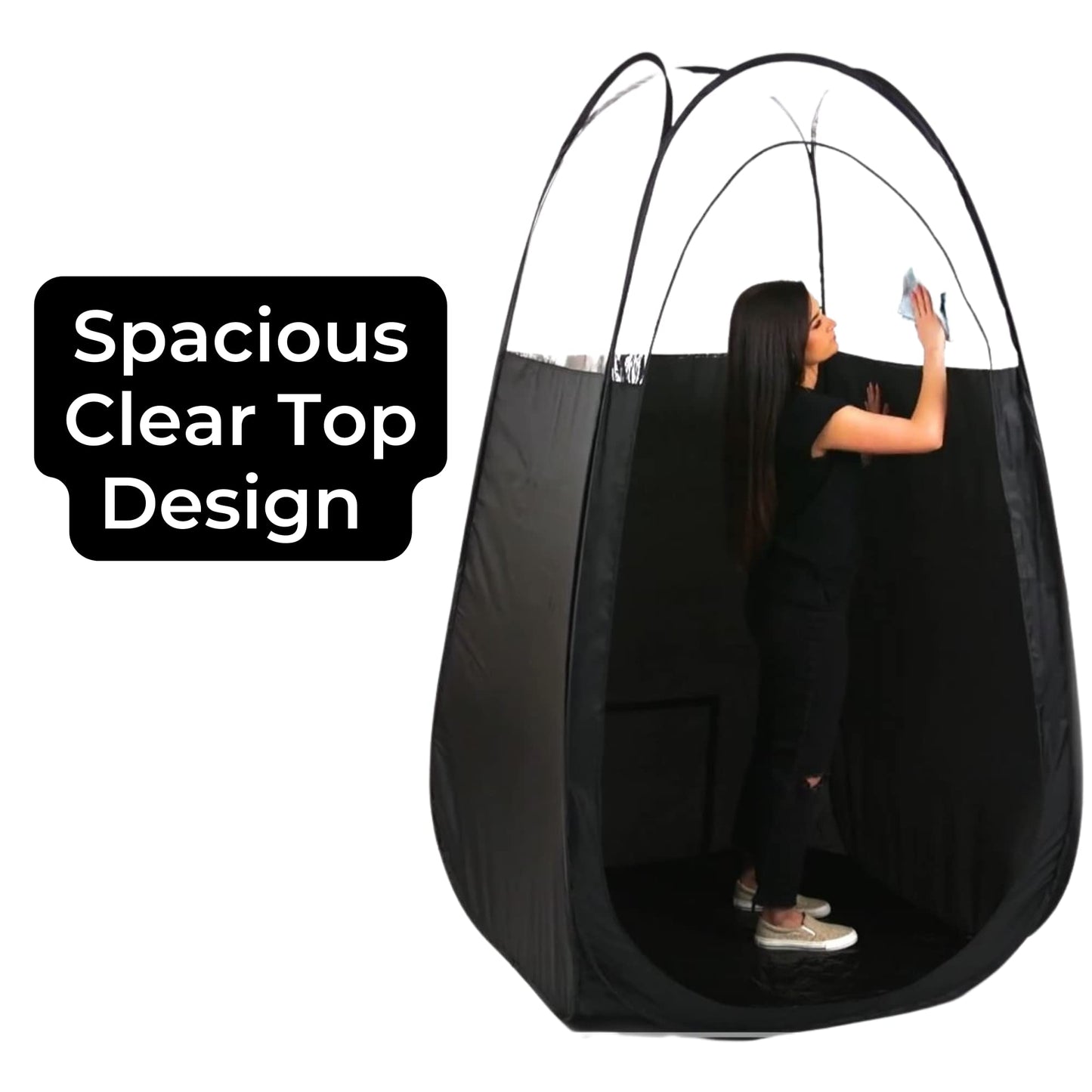 Naked Sun Black Spray Tan Tent - Pop Up Portable Professional Self Tanning Booth with Carry Bag Waterproof Floor and Extraction