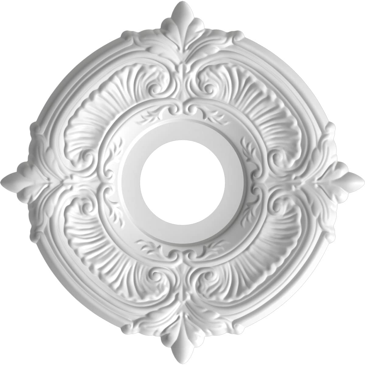 Ekena Millwork 13Od X 3 1/2Id X 3/4P Attica Thermoformed Pvc Ceiling Medallion (Fits Canopies Up To 5), Ultracover Satin Hunt Cl