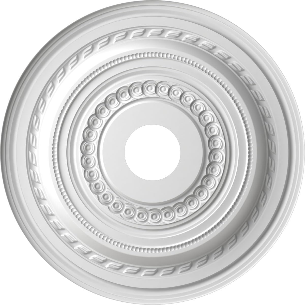 Ekena Millwork Cmp19Cofsm Cole Thermoformed Pvc Ceiling Medallion (Fits Canopies Up To 5 1/8), 19Od X 3 1/2Id X 1P, Universal Pe