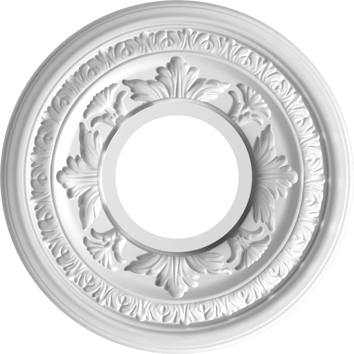 Ekena Millwork Cmp10Babco Baltimore Thermoformed Pvc Ceiling Medallion (Fits Canopies Up To 4 1/4), 10Od X 3 1/2Id X 3/4P, Brigh