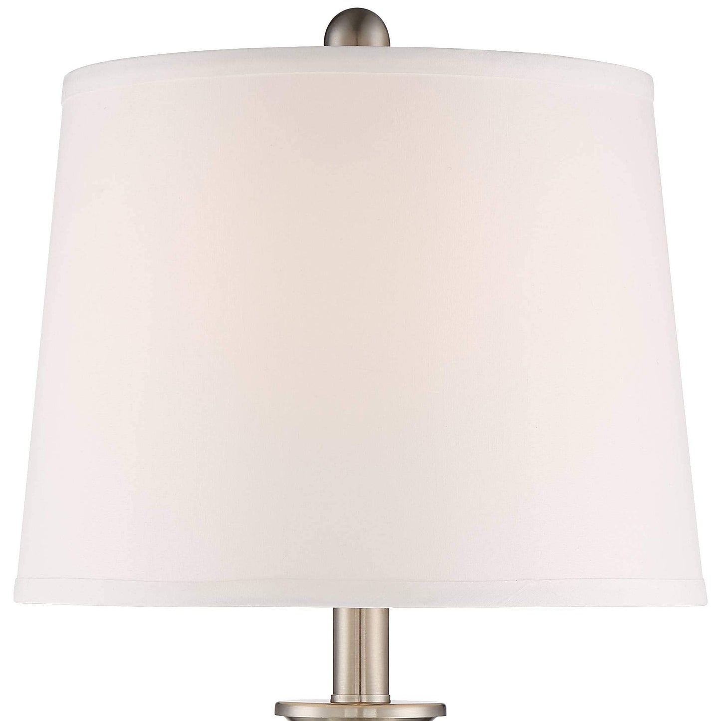 Regency Hill Table Lamps Set Of 2, 25 High Silver Mercury Glass With White Hardback Shade For Living Room, Bedroom, Home Office