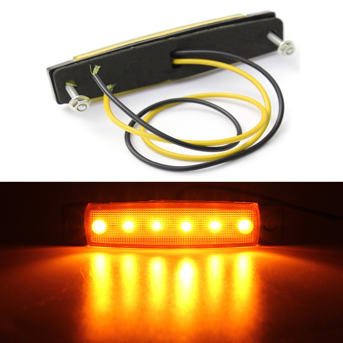 Shangyuan LED Boat Lights, Slim Strip Bar Light, Yellow, Pack of 2, Model 3766214