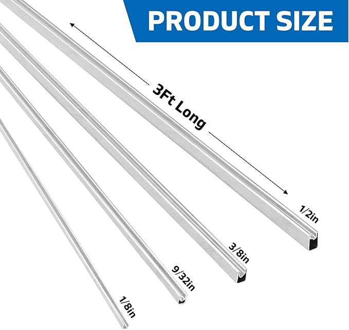 1/2" U Zinc Came for Stained Glass,3ft Length 12 Pcs Total 36ft Durable Framing Solution for Stained Glass Projects Reliable Zinc Came for Hobbyists Perfect for Your Hobby Came Needs