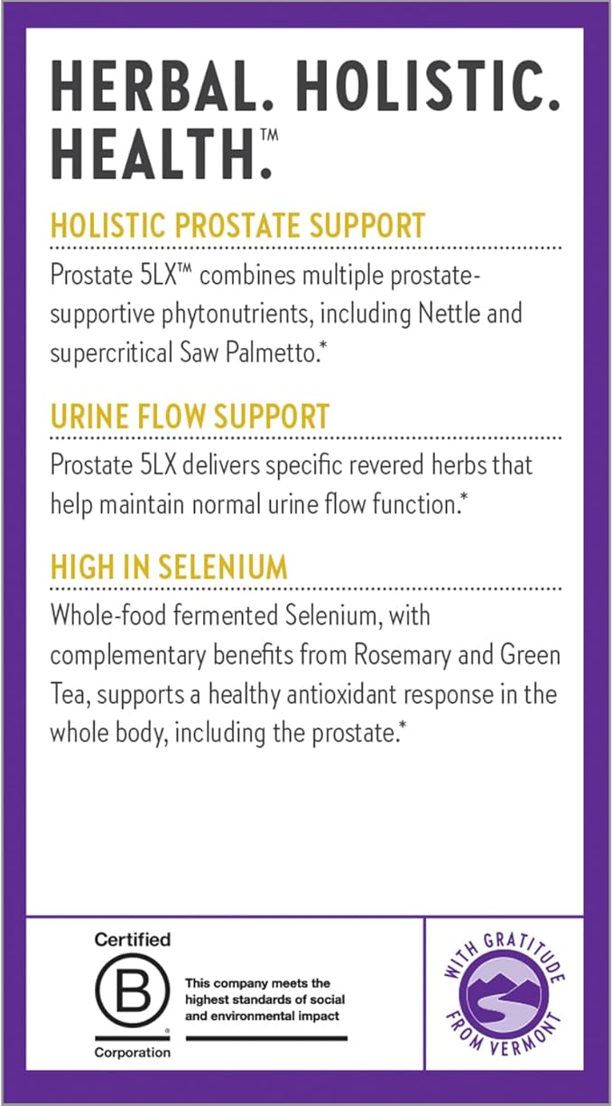 New Chapter Prostate Supplement - Prostate 5LX™ with Clinical Strength Saw Palmetto + Fermented Selenium for Men’s Wellness - 180 ct Vegetarian Capsule