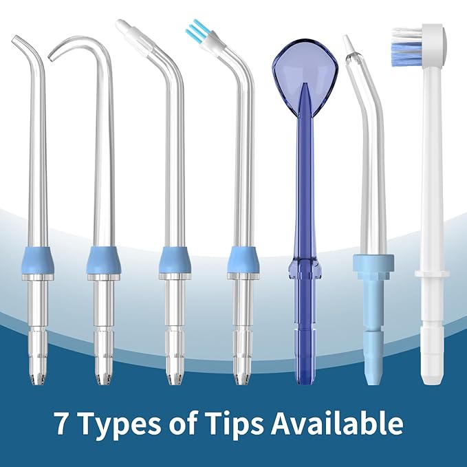 Replacement Heads for Waterpik, Replacement Picks for Water Pik Water Flosser (6 Toothbrush Tips + Storage Case)