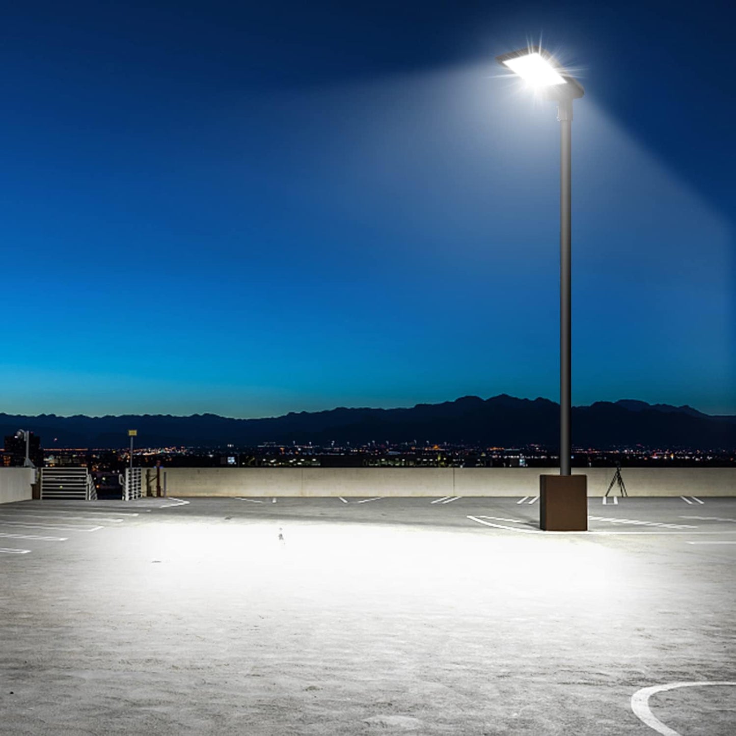 Biritalo 300W Led Parking Lot Light - 45000Lm Dusk To Dawn Floodlights, 5500K, Ip65 Waterproof, 3 Pack, Aluminum, Model 150
