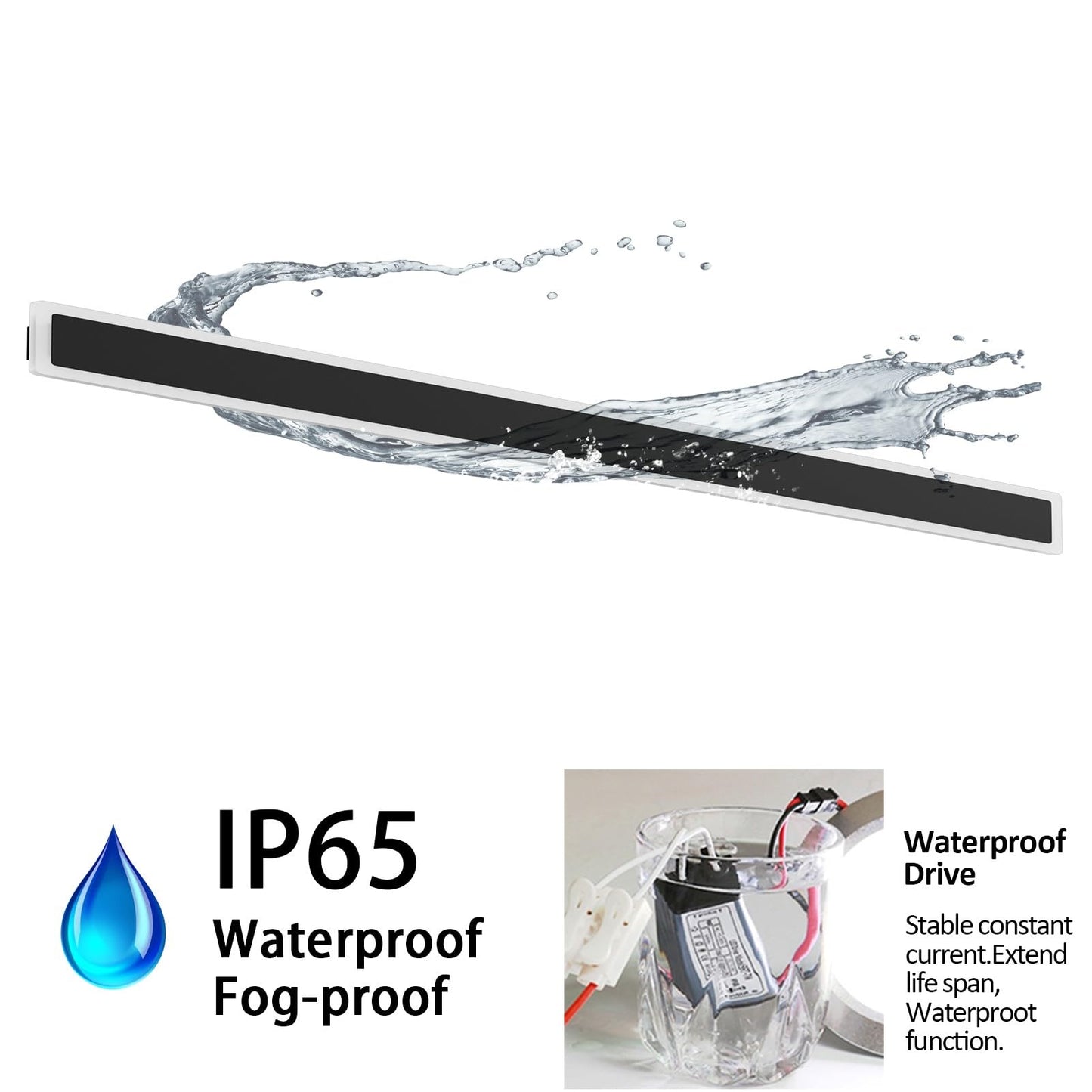 Aipsun 2 Packs Porch Wall Lights 55W 78.7 Inch Long Strip Modern Outdoor Wall Light Fixture Black Wall Mount Lighting Sconce Exterior Lights Wall Sconce 3000K For House Living Room Corridor