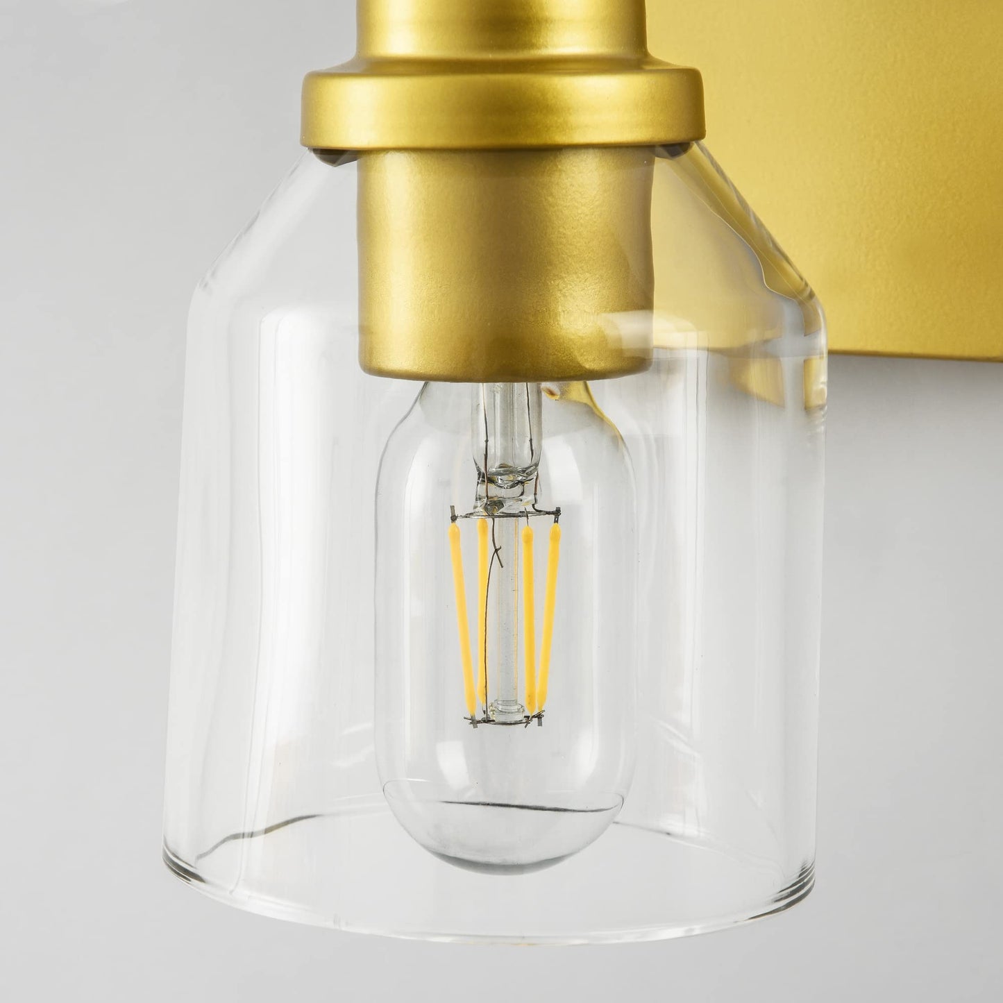SOLFART Gold Vanity Light Fixture for Bathroom, 1 Light, Glass Shade with Metal, Vintage Design
