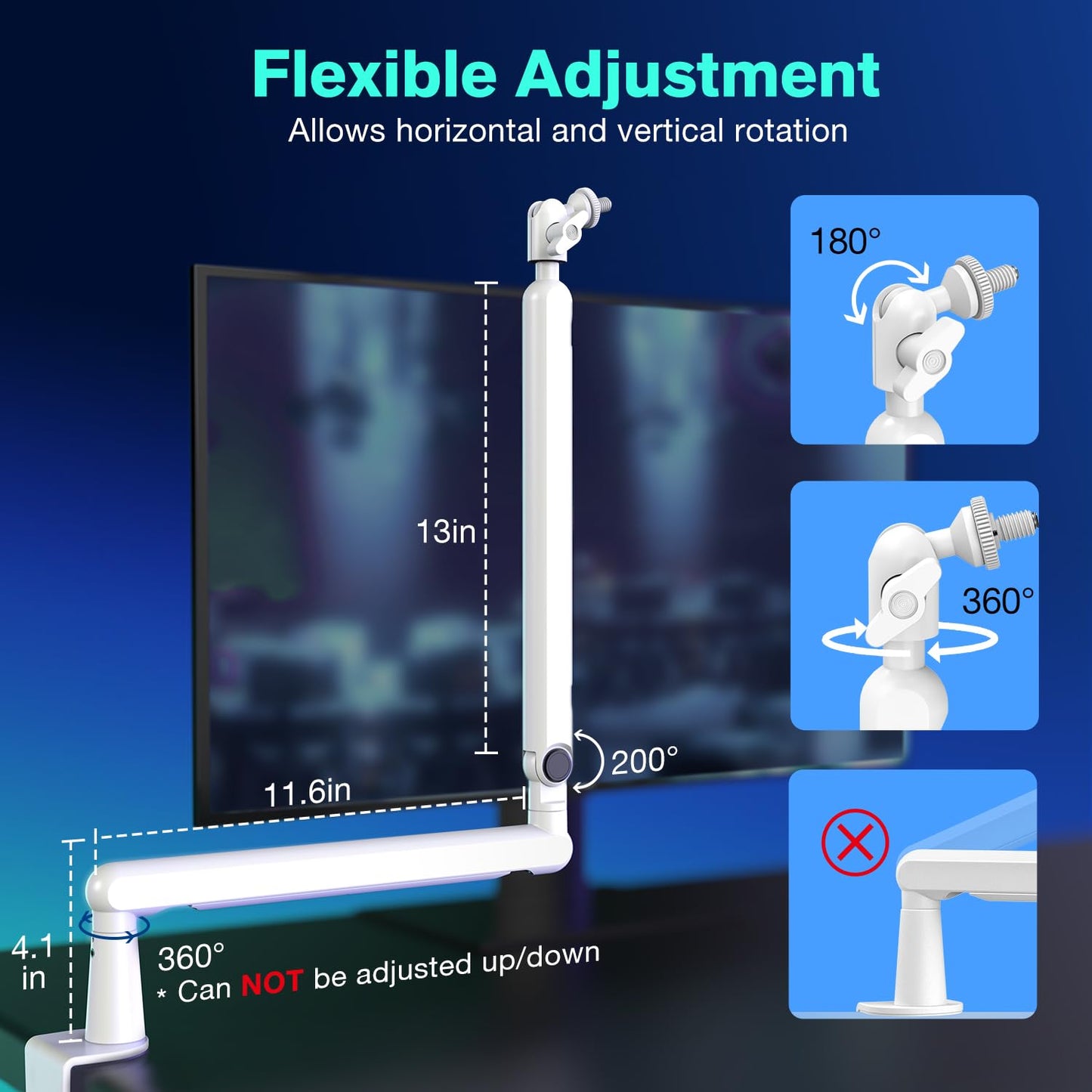 Fifine Boom Arm Mic Stand, Low Profile Microphone Arm Stand, Podcast Mic Boom Arm With Desk Mount, Cable Channels Management, Me