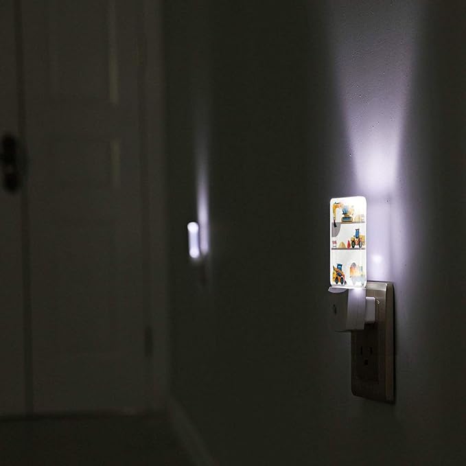 Led Night Light, Construction Car Decorative Plug in Nightlights,with Smart Auto Dusk to Dawn Night Light for Bedroom, Kitchen, Nursery, Bathroom