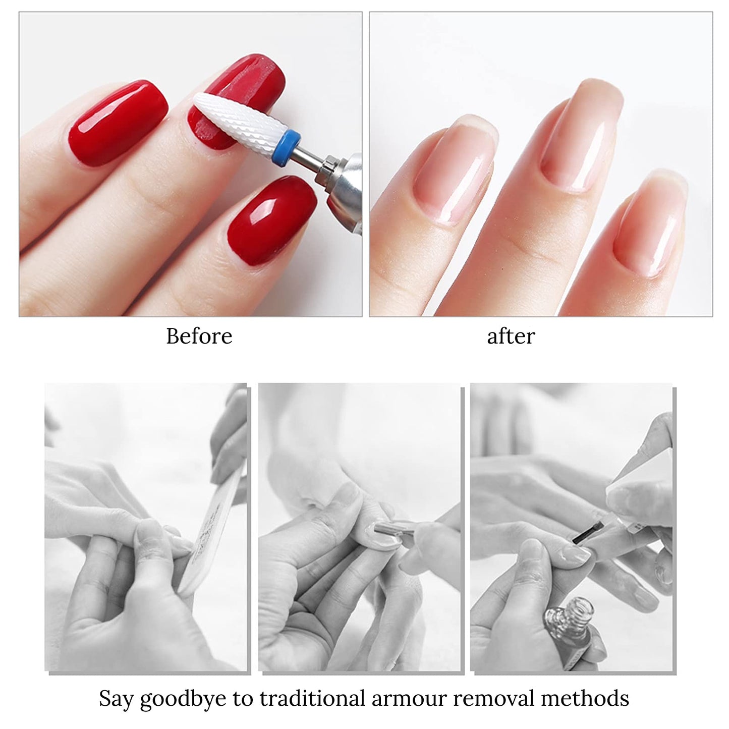 Ceramic Nail Drill Bits 10Pcs- 3/32 Drill Bits Set for Acrylic Gel Nails Professional Cuticle Remover Crystal Nail Extension Nai