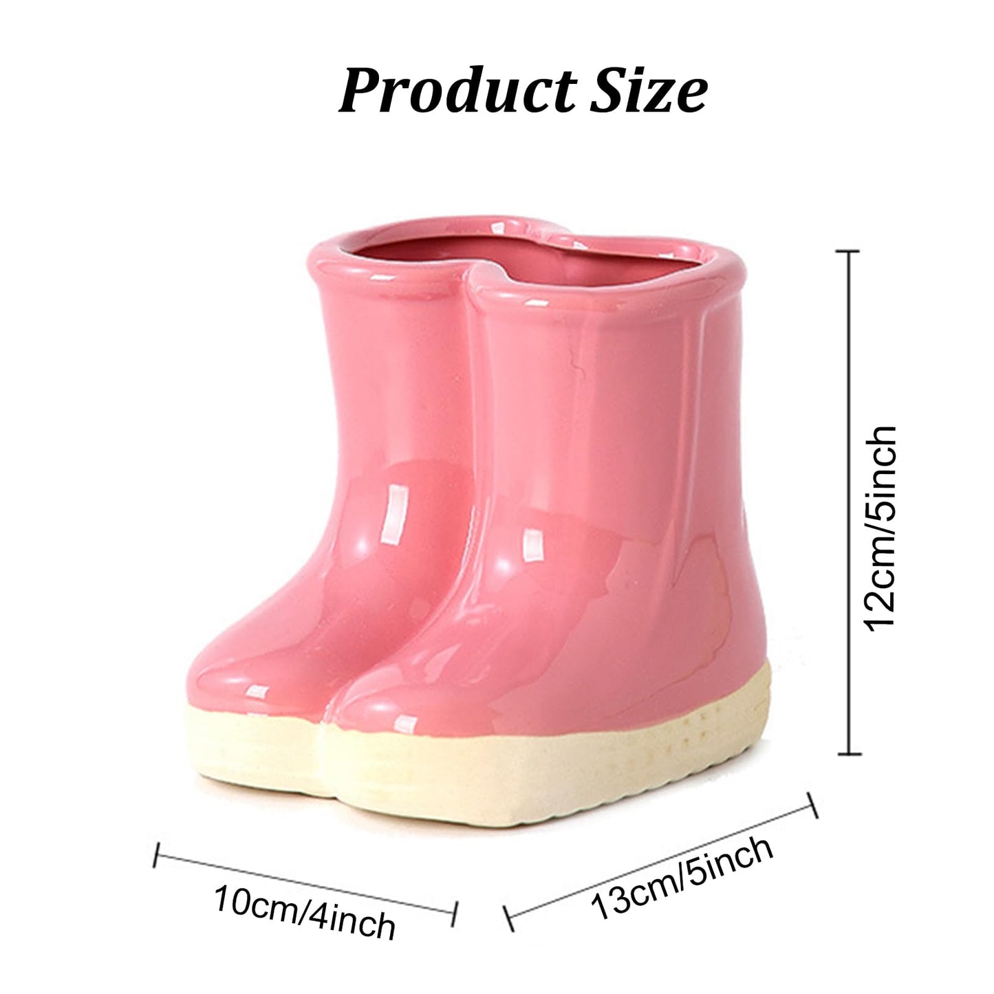 SUZEPER Ceramic Boots Vase, Creative Boots Succulent Planter,Funny Plant Pot for Indoor Outdoor Garden Home Decor(10x13x12cm(4x5x5inch), Purple)