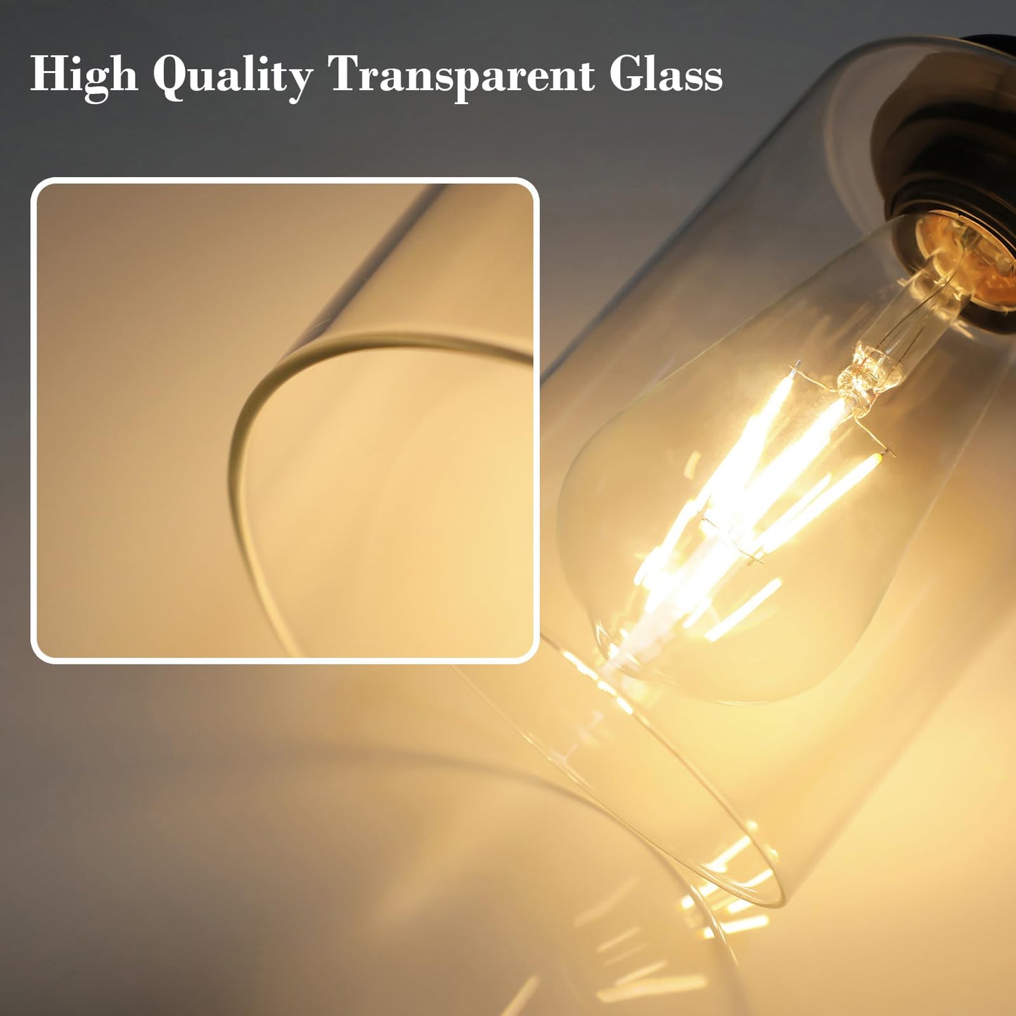 Unicozin Modern Bathroom Light Fixtures, 3 Light Vanity Lights, Black Wall Lamp with Clear Glass for Bathroom, Mirror, Living Room, Bedroom, Hallway, E26 Base