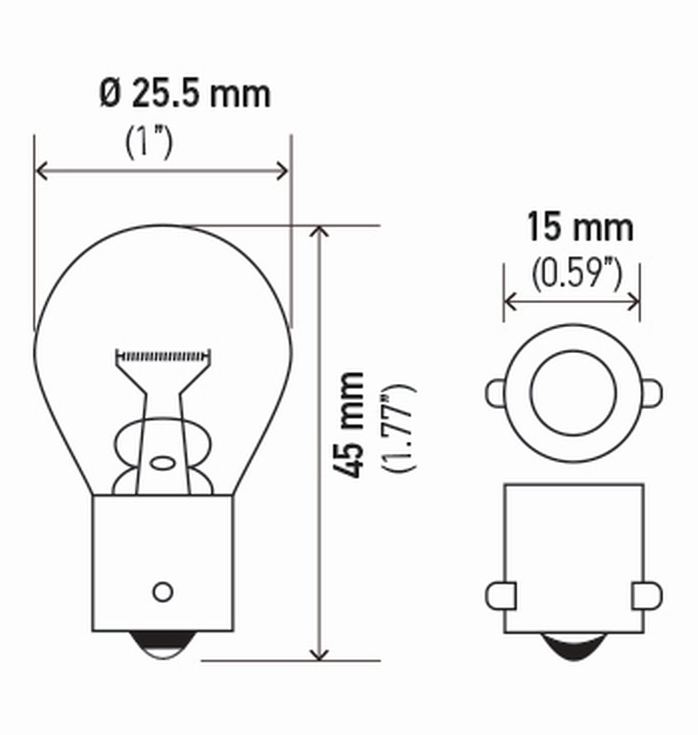 Hella 7506Atb Amber Bulb 12V 21W Ba15S S8 - Glass, Multi Pack (2)
