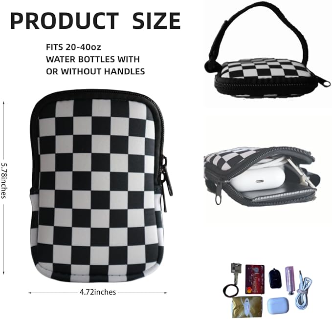 Water Bottle Bag compatible with Stanley Quencher Adventure 40oz IceFlow 20oz 30oz, Gym Accessories for Men Women,Tumbler Pack for Cards, Keys,Earphone (#2)