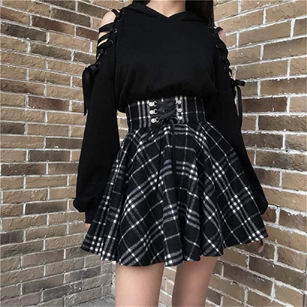 YANOOLH Women Cat Ear Hoodies Long Sleeve Off Shoulder Cute Crop Top Pullover Hoodie Sweatshirt Black M