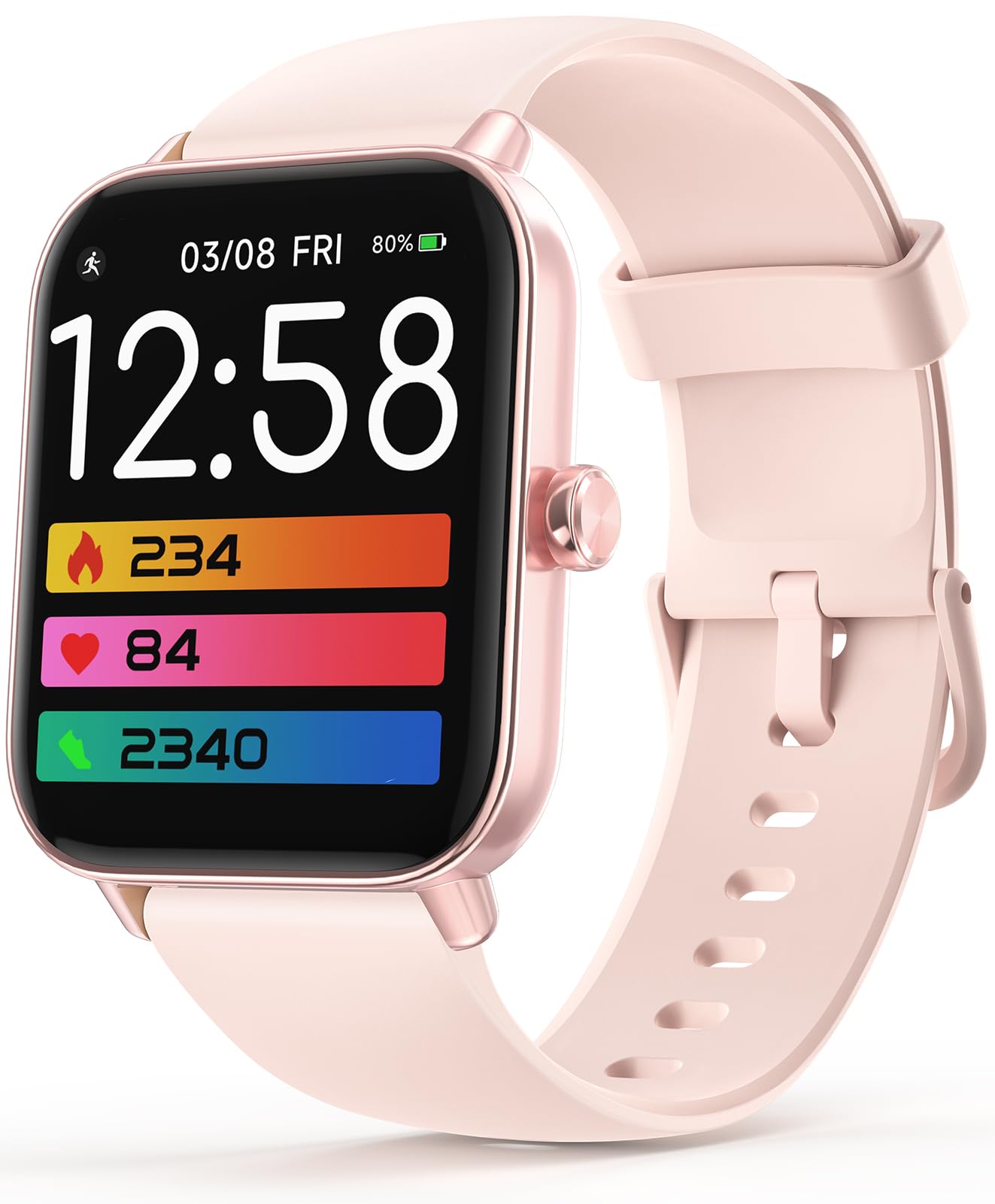 Amzhero Fitness Smart Watch with Alexa for Women Men 24/7 Heart Rate Blood Oxygen Stress and Sleep Tracker 100 Sports Modes 5ATM Waterproof Activity Trackers and Smart Watches-New