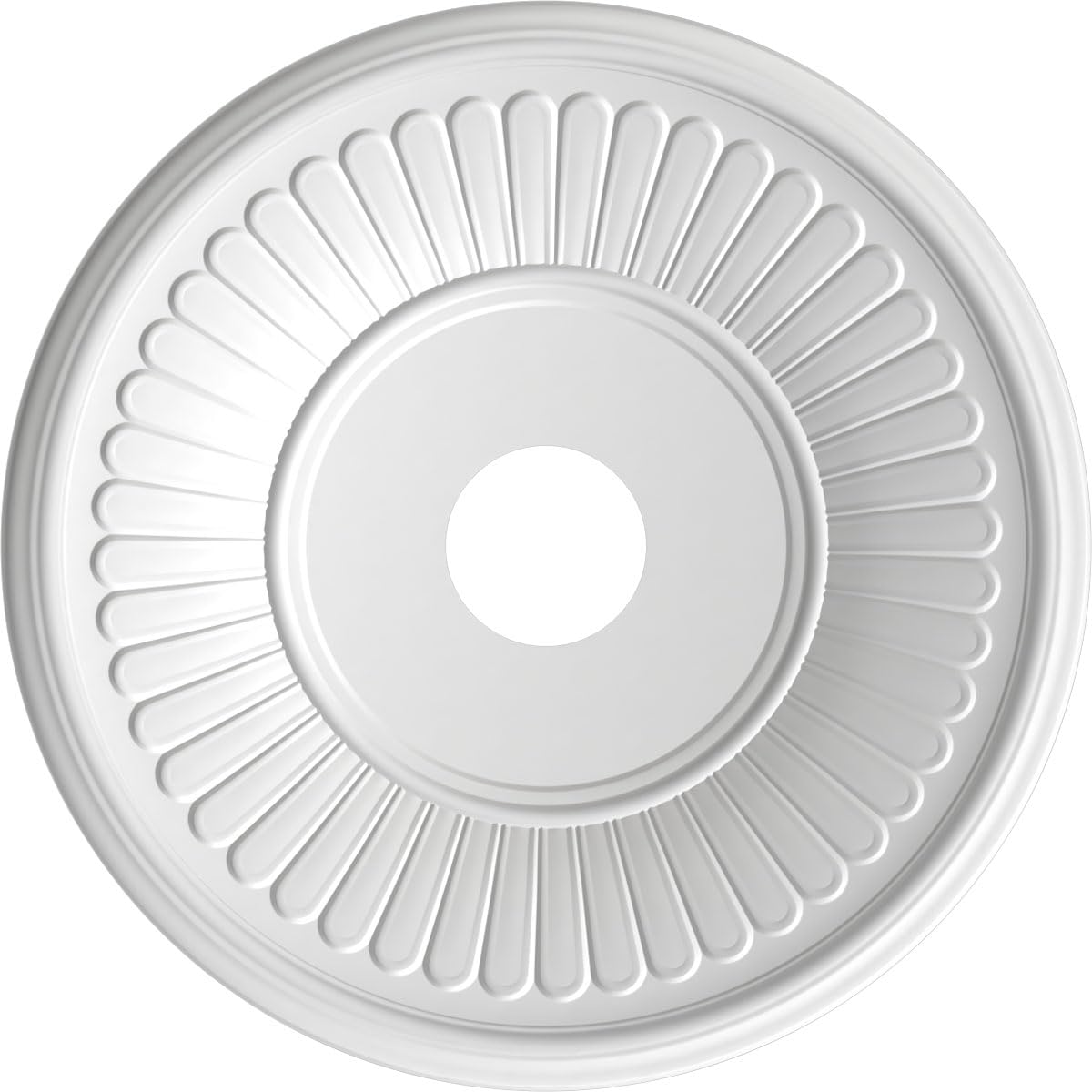Ekena Millwork Cmp19Bedst Berkshire Thermoformed Pvc Ceiling Medallion (Fits Canopies Up To 8 3/8), 19Od X 3 1/2Id X 1P, Univers