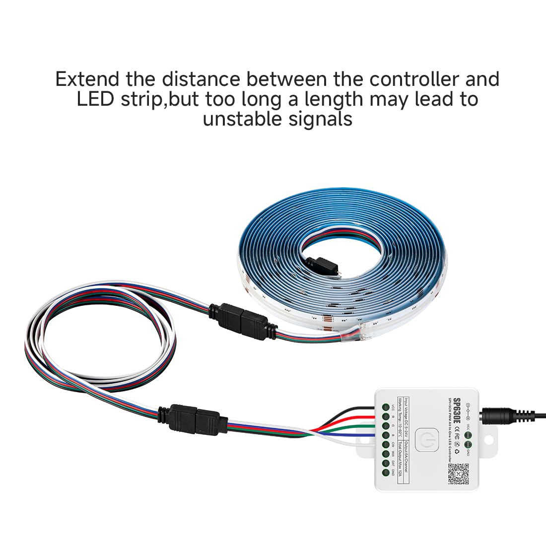 Btf-Lighting 5 Pack 22Awg 5 Pin Jst Male To Female Plug Led Connector 6.56Ft/2M Extension Cable For Fcob Smd Rgbw Led Strip Lights Solderless Controller Wire
