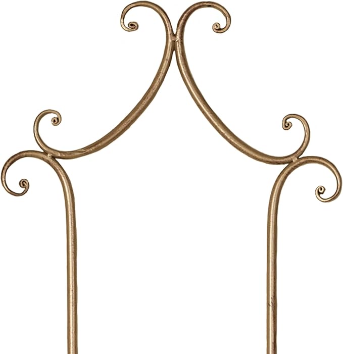 Touch of Class Regalla Scroll - Vertical Hanging Plate Rack - For 9-10" dia. Plates - Satin Gold Finish - 46 in. tall Four-Plate Rack
