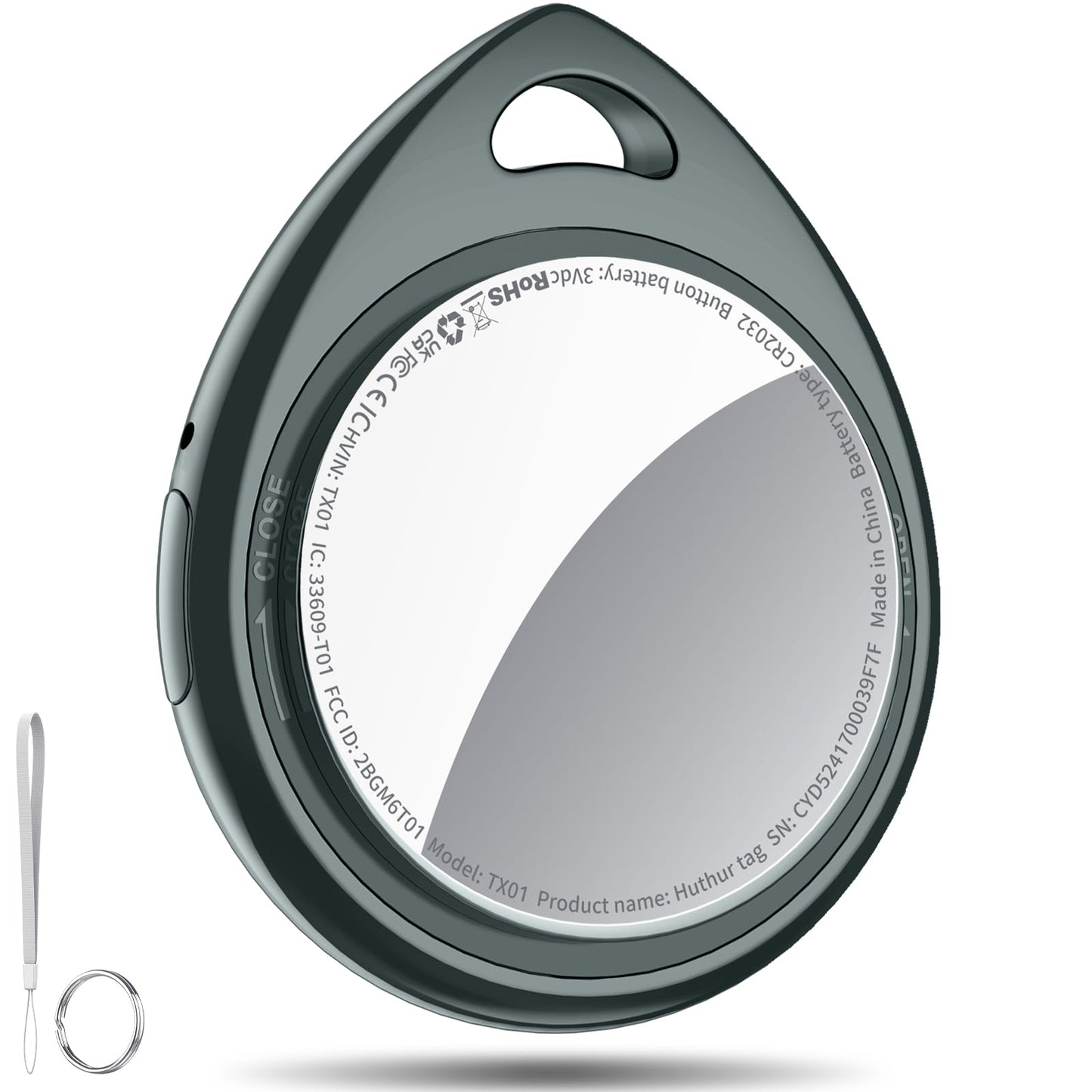 QCOQ Air Tracker Tag 1 Pack, Bluetooth Item Finder Work with Apple Find My (iOS Only), Smart Tag for Luggage/Key/Suitcases/Backp