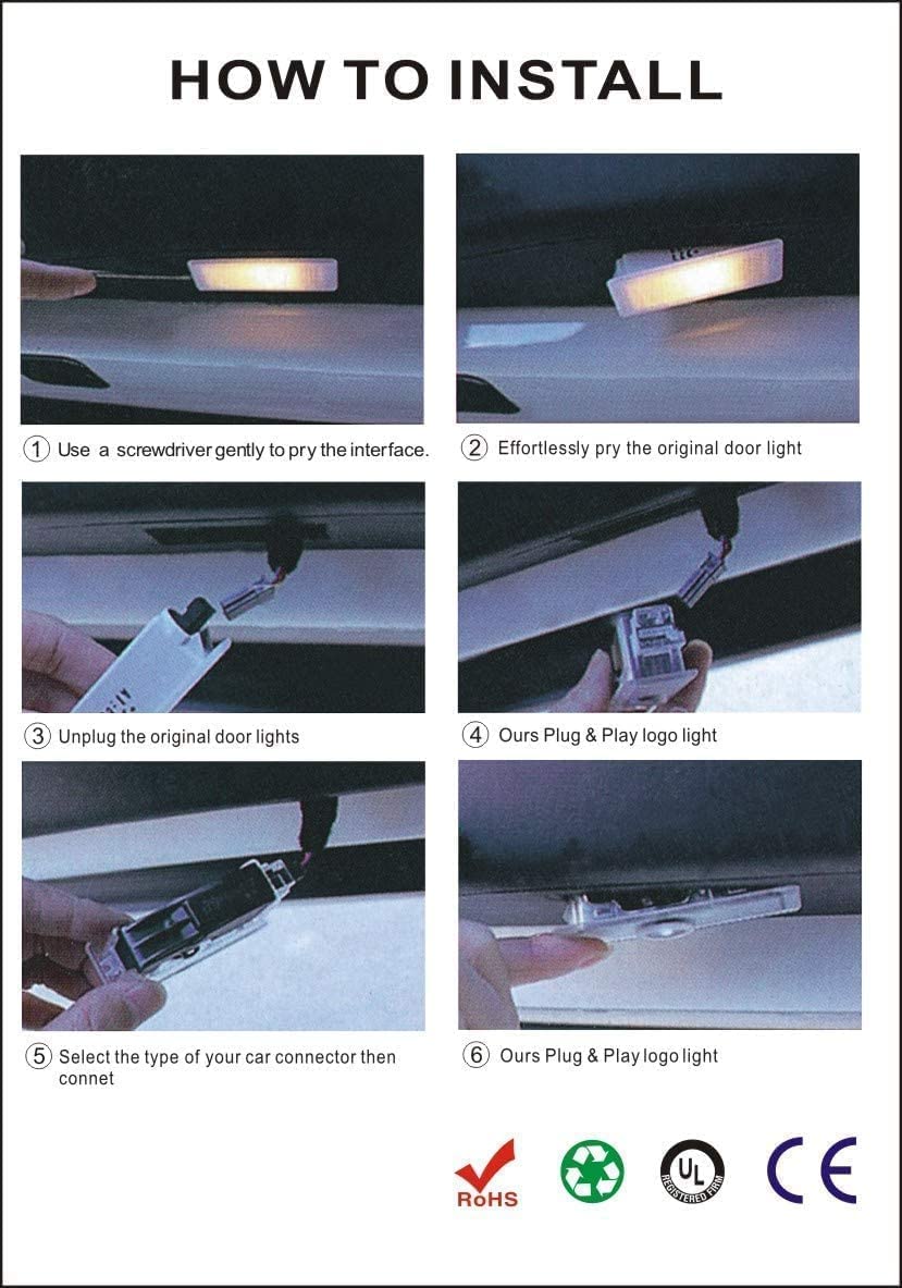 Lzmytsdklo 2Pcs Car Door Lights Hd Lighting Projector Led Welcome Light Ghost Shadow Accessories For Mcbenz A/B/C/E/M/Ml/Gl/Gla/Glc/Gls Series