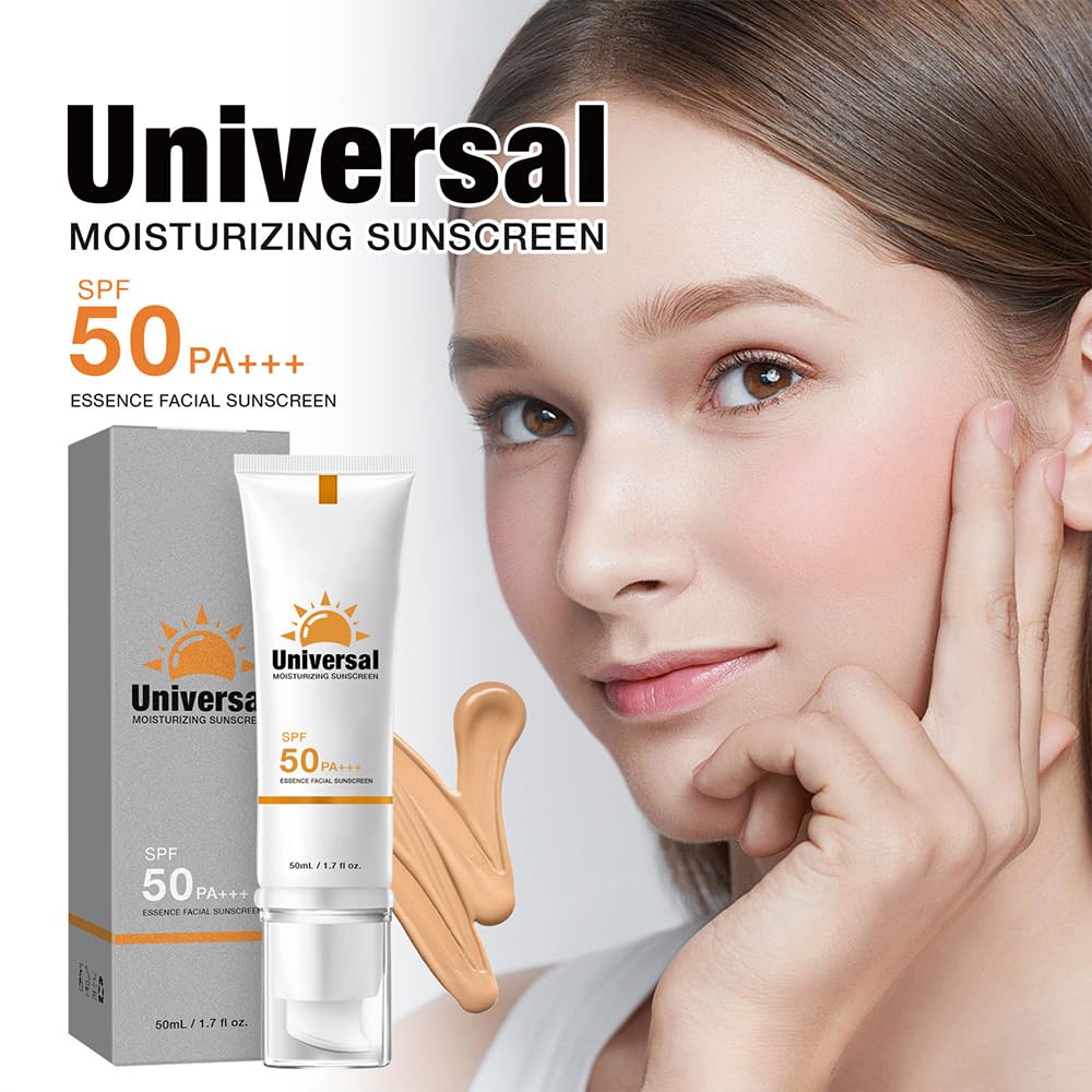 Tinted Sunscreen For Face SPF 50, Universal Protector Solar 50 Moisturizer, Hydrating Sun Essence Face Sunscreen, UV Defense, Tr