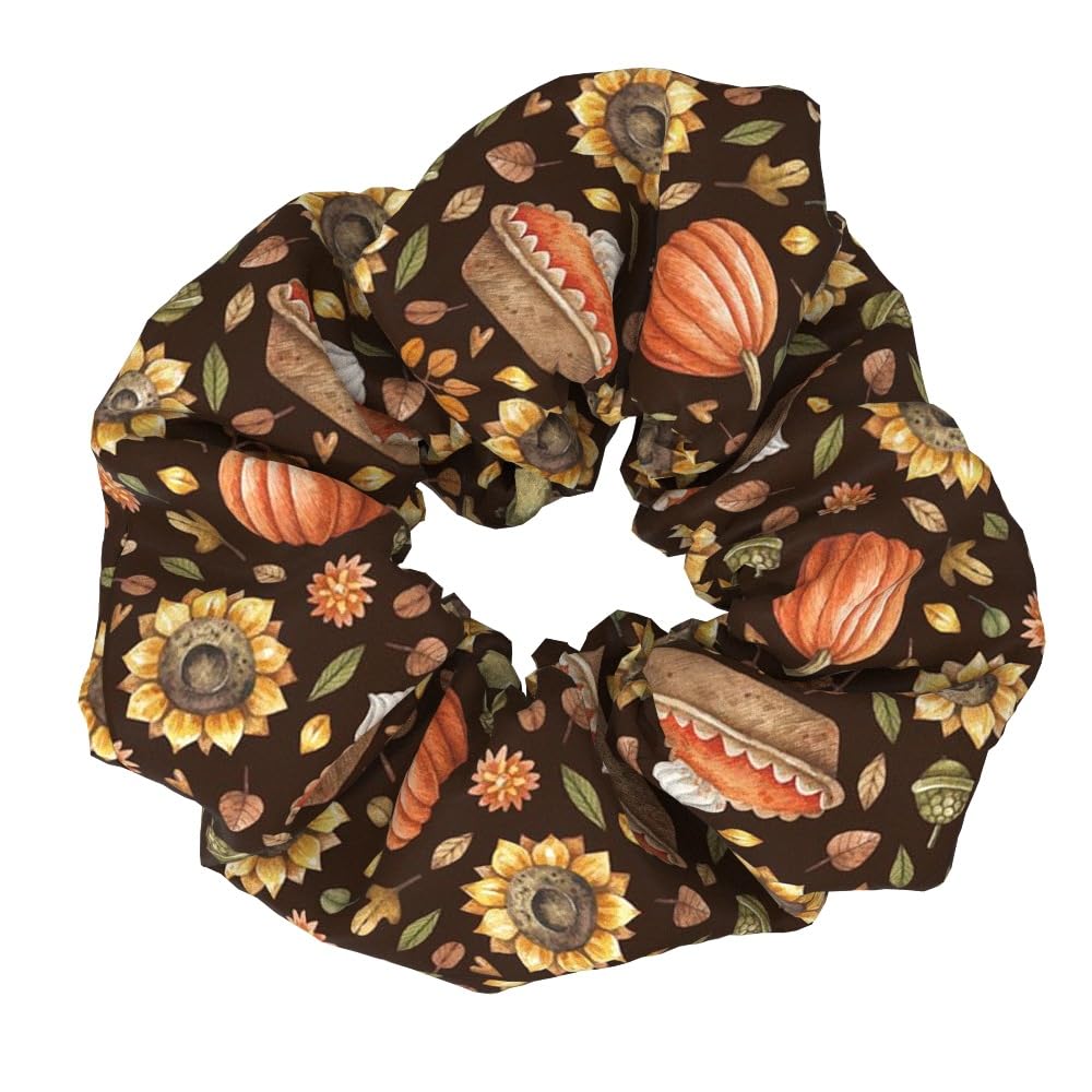 Thanksgiving Pumpkin Hair Scrunchy Fall Turkey Ponytail Holder Thanksgiving Hair Scrunchies JHT22 (A1)
