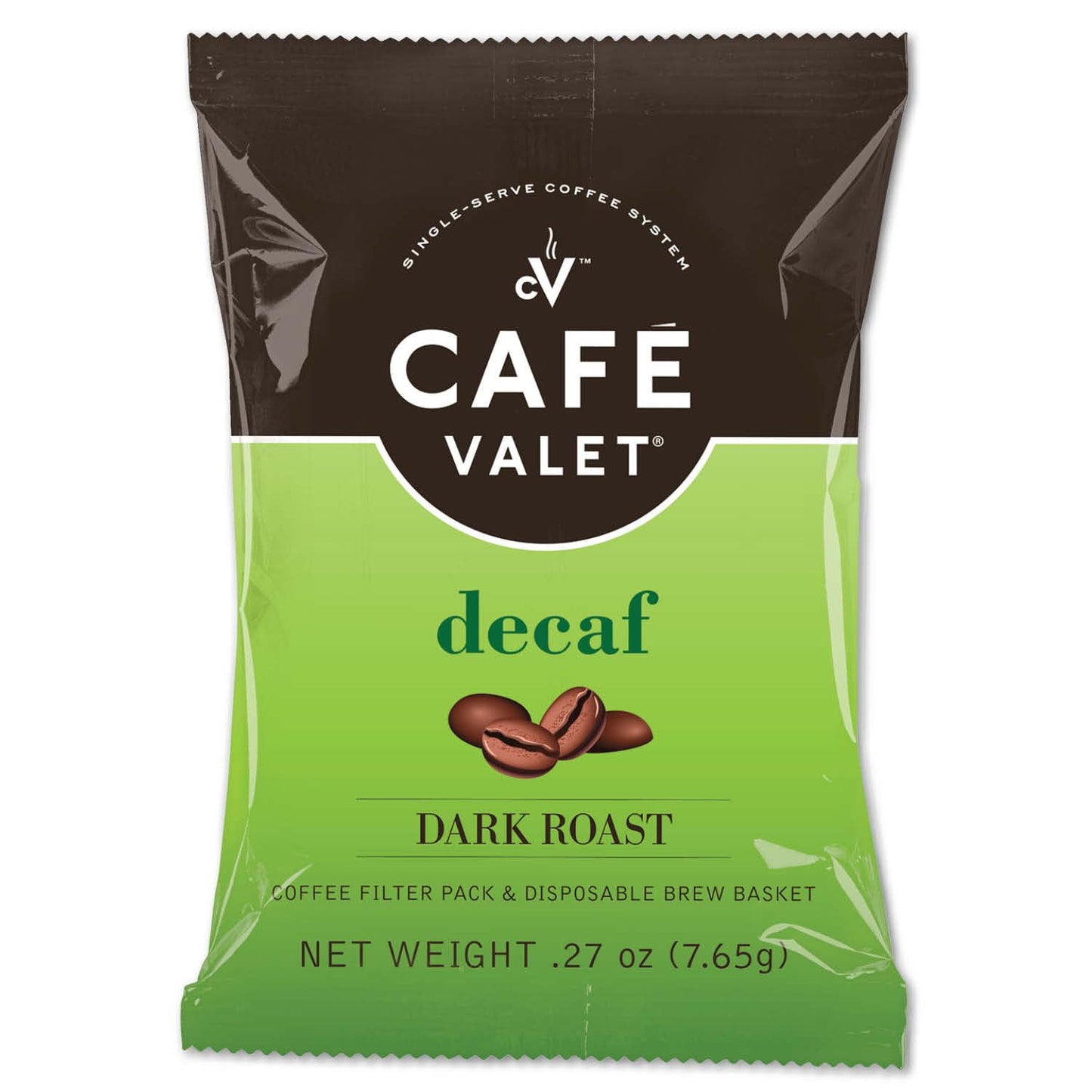 Caf Valet DECAF Dark Roast Single Serve Coffee Packets - 84 Count - For Use with Caf Valet Single Serve Cofee Makers - Dispo