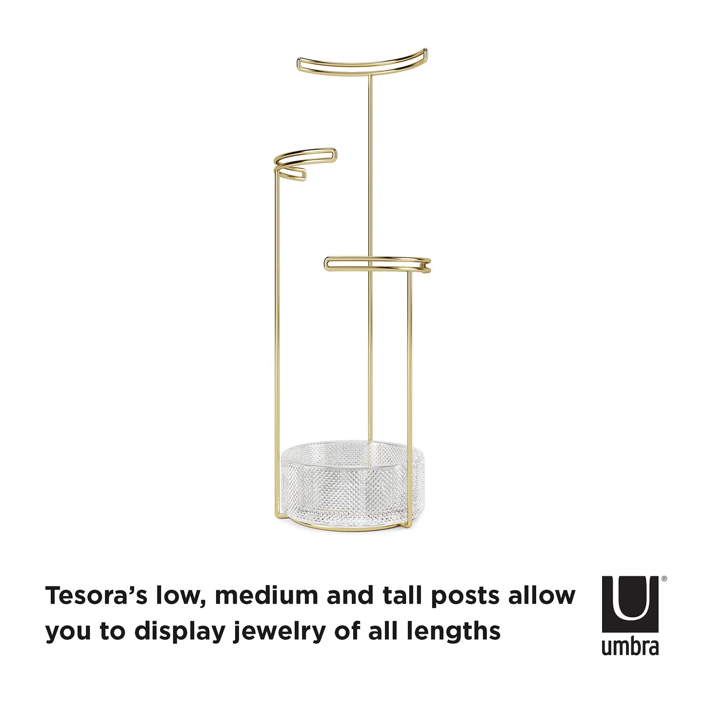Umbra Tesora Jewelry Organizer and Jewelry Stand with Glass Base