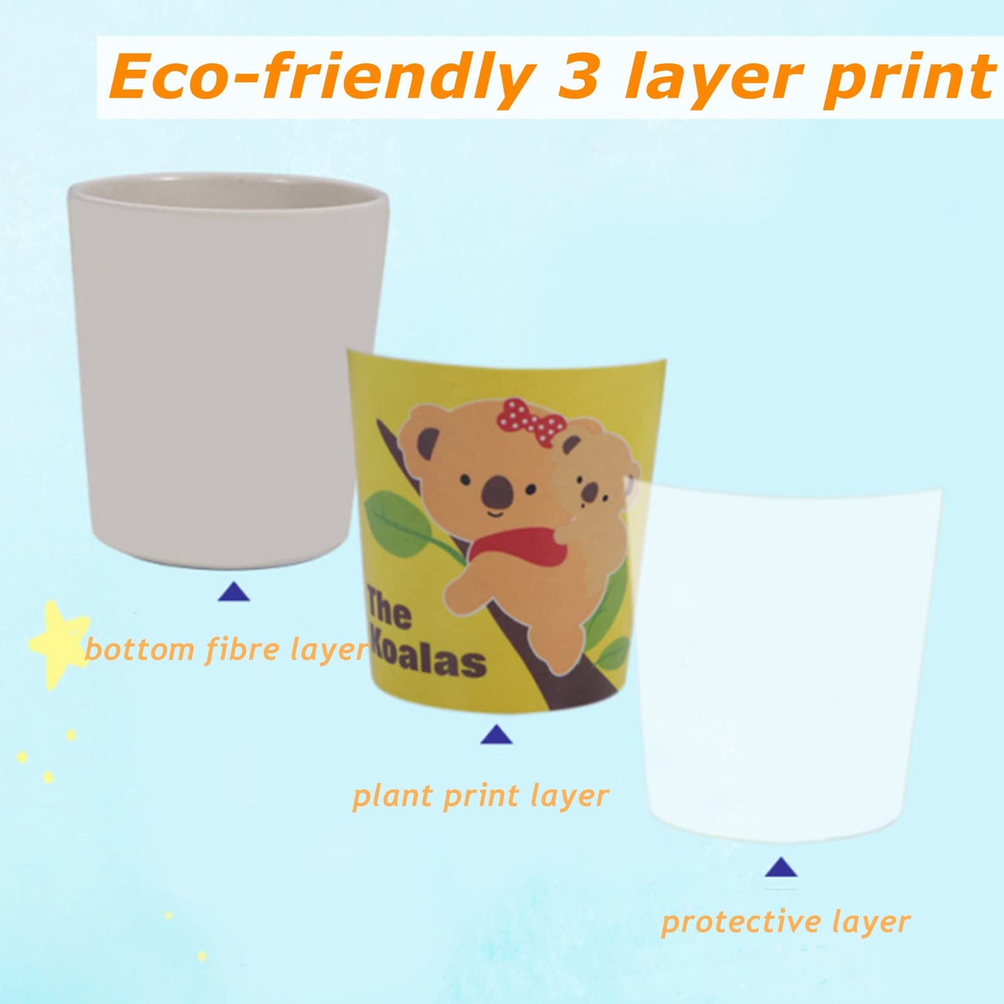 Lyellfe 8 Pack Bamboo Cup, Heavy Duty Drinking Cups, 6 Oz BPA Free Stackable Water Cups for Home, Party, Dishwasher Safe