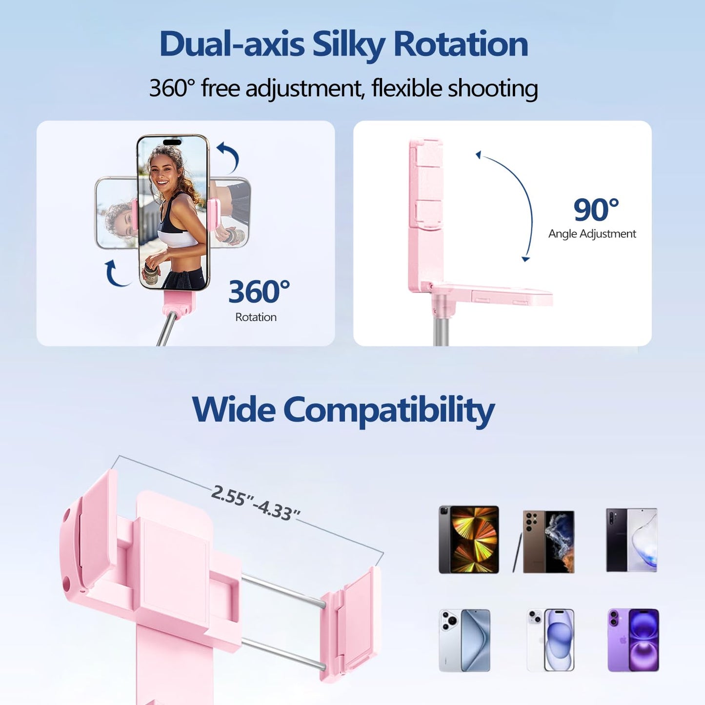 Yayusi Extendable Mini Selfie Stick For Iphone, Pocket Size Portable Selfie Stick With Remote, Compact Phone Selfie Sticks With