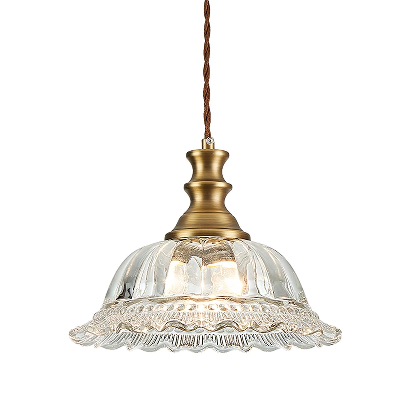 HDDFL Glass Pendant Lights Modern Pendant Lighting Fixtures 11.8 in Brushed Finish Hanging Lamp for Kitchen Island Bedroom Dinin