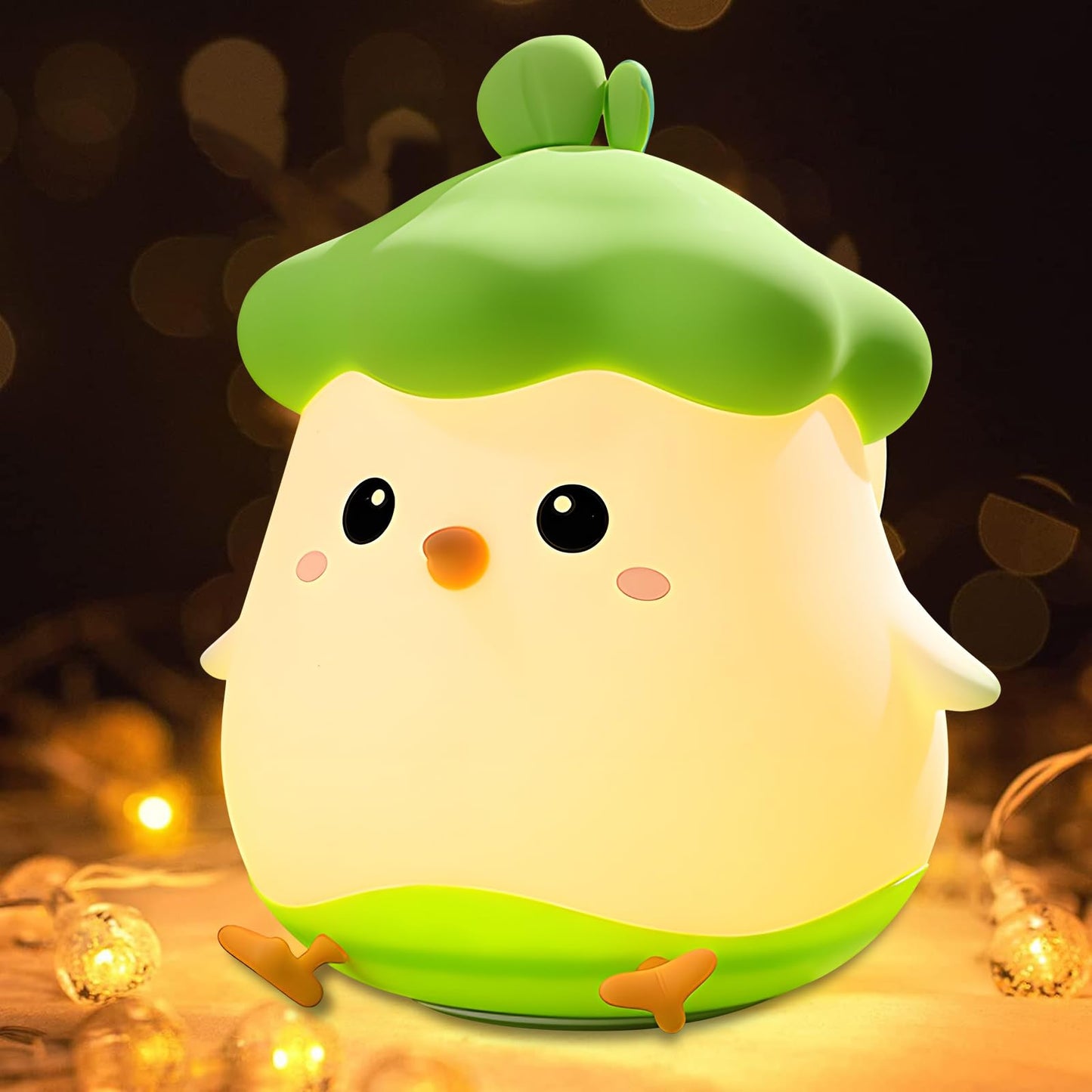 Yenergy Cute Night Lamp Chicken Dish Small Kiri Silicone with Sleep Night Light Holiday Gift Mini Small Ornaments USB Rechargeab