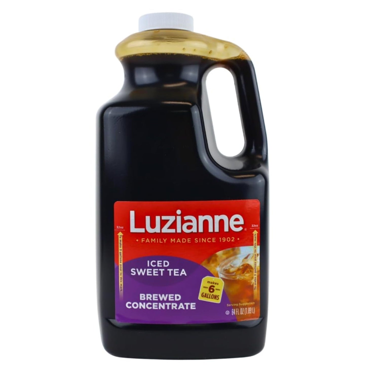 Luzianne Iced Tea Concentrate Sweetened Just Add Water 64 Fl Oz Bottle (Pack of 6)