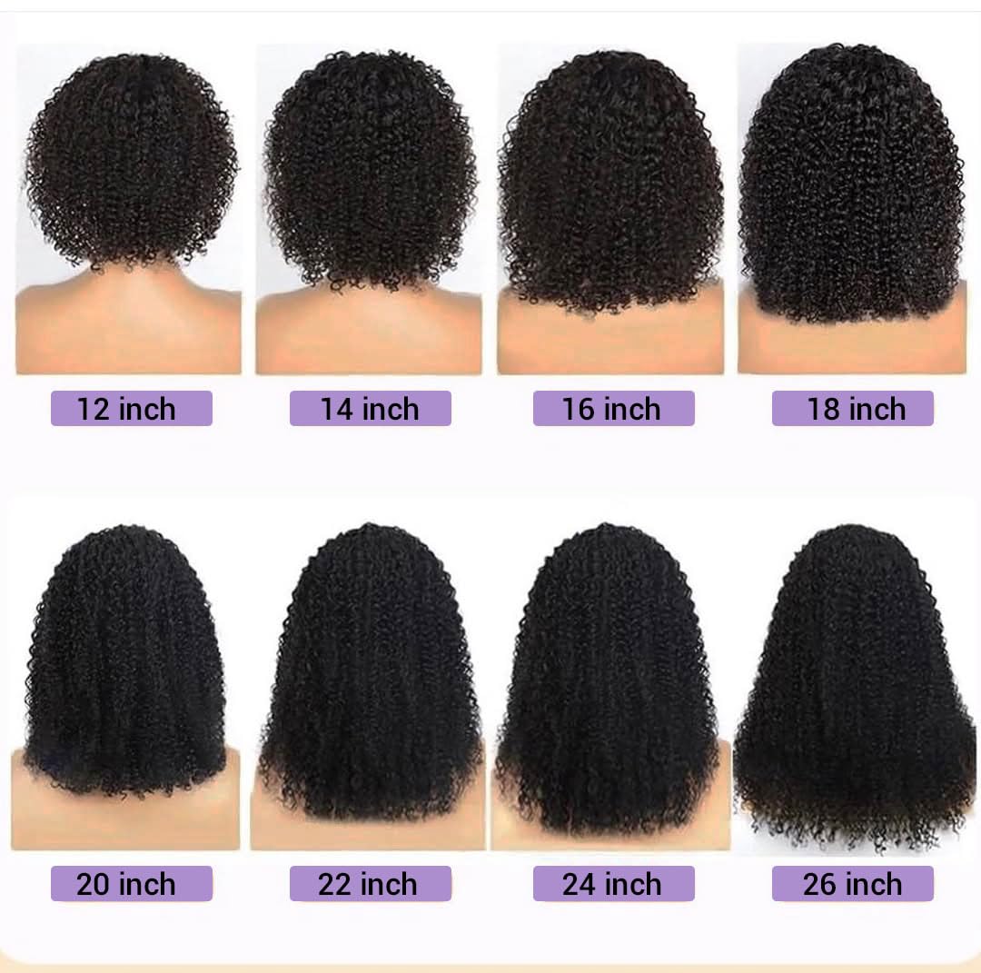 DSEKCAIN Kinky Curly Headband Wig Human Hair 22 inch 200 Density 100% Real Human Hair Curly Headband Wig No Glue No Sew In Gluel