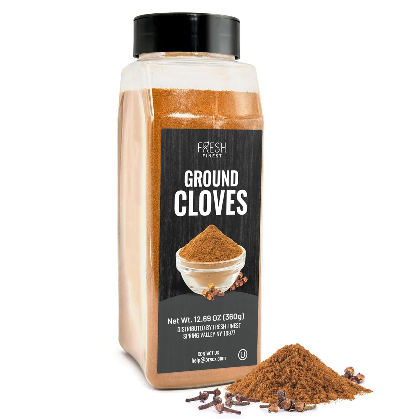 Fresh Finest Ground Clove 12.69oz - enhanced Quality Ground Cloves - All-Natural Non-GMO Gluten-Free Kosher - Perfect for Baking Cooking and Beverages